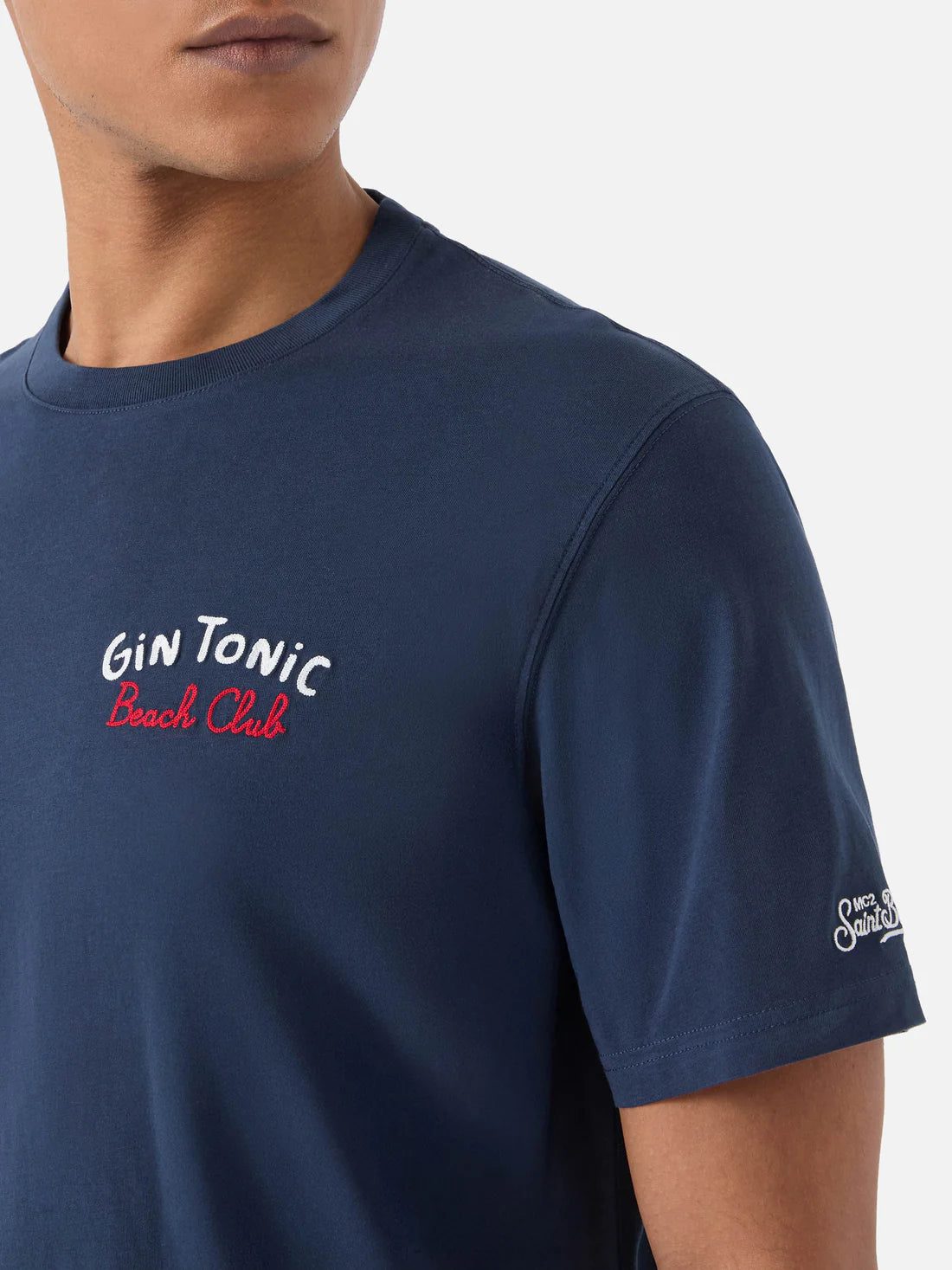 MC2 Saint Barth Portland Gin Tonic heren T-shirt met print en geborduurde rugprint bij Checkpoint Mol