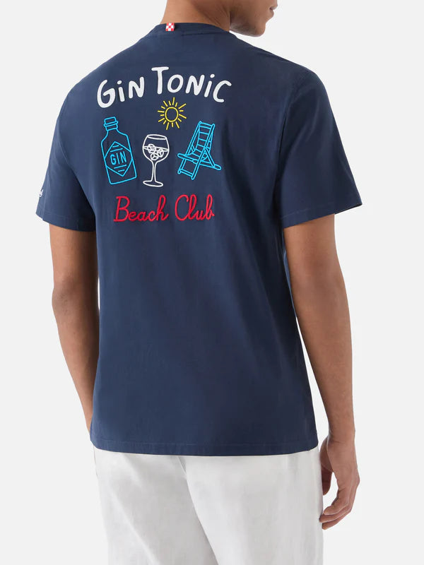 MC2 Saint Barth Portland Gin Tonic heren T-shirt met print en geborduurde rugprint bij Checkpoint Mol achterkant 