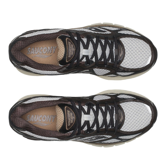 Detail van bruine Saucony ProGrid Guide 7 Quartz Torte