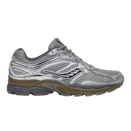 Saucony ProGrid Omni 9 OG Debonair Silver unisex sneaker zijaanzicht bij Checkpoint Mol