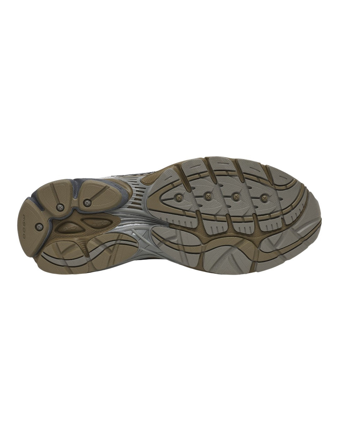 Bruine en taupe zool van Saucony ProGrid Omni 9 OG Debonair Silver
