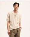 Sand PStructure Structured Knitted Polo