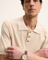 Sand PStructure Structured Knitted Polo