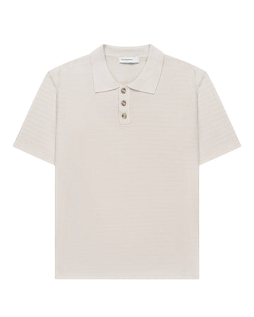 Sand PStructure Structured Knitted Polo