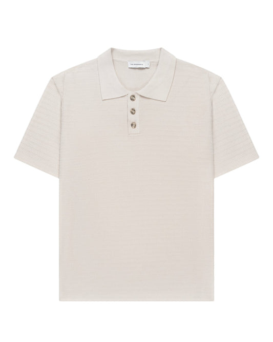 Sand PStructure Structured Knitted Polo
