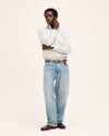 Light Blue Seinfield Striped Shirt