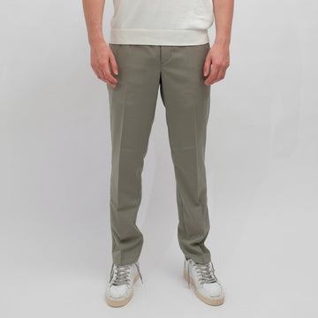 The GoodPeople Bien Wool Blend Straight Fit Trousers Faded Green – productbeeld 1