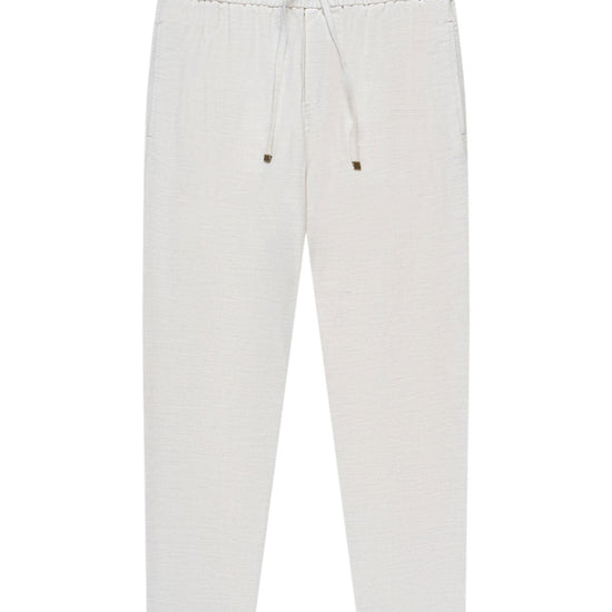 The GoodPeople Bob licht zandkleurige broek met trekkoord, van voren