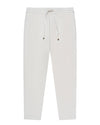 The GoodPeople Bob licht zandkleurige broek met trekkoord, van voren