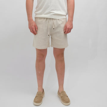 The GoodPeople Hox Cotton Relaxed Fit Shorts Stone – productbeeld 1