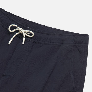 The GoodPeople Hyper Seersucker Shorts Navy – vooraanzicht