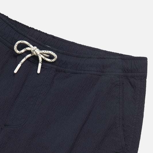 The GoodPeople Hyper Seersucker Shorts Navy – vooraanzicht
