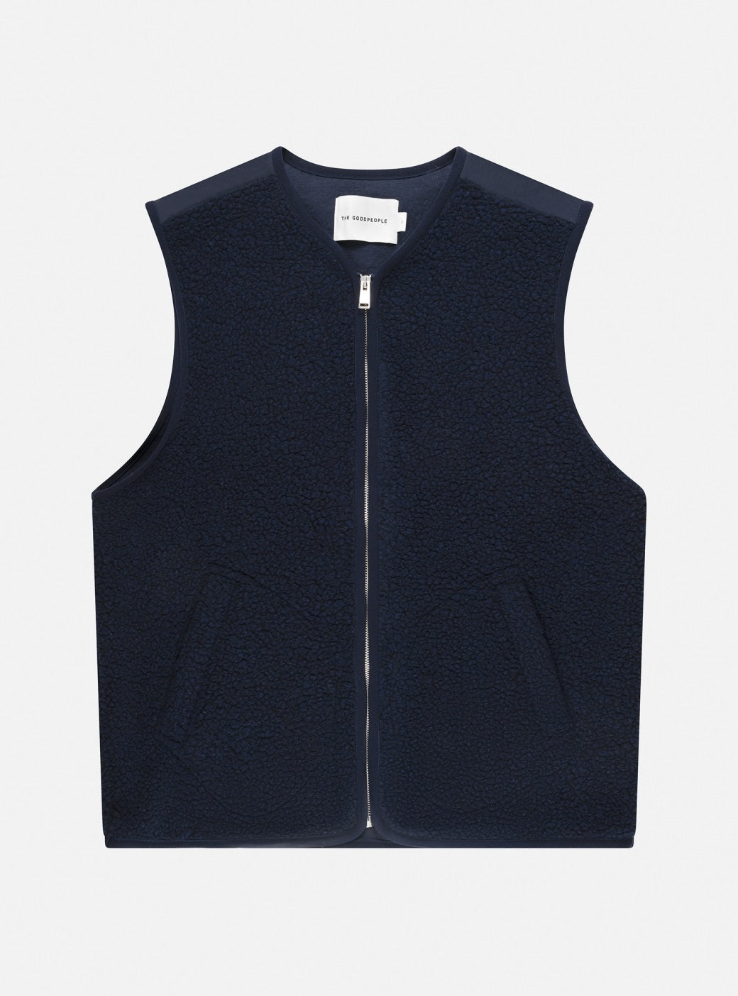 The GoodPeople JBody Boiled Wool Bodywarmer Navy – productbeeld 1