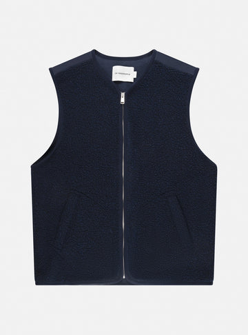 The GoodPeople JBody Boiled Wool Bodywarmer Navy – productbeeld 1