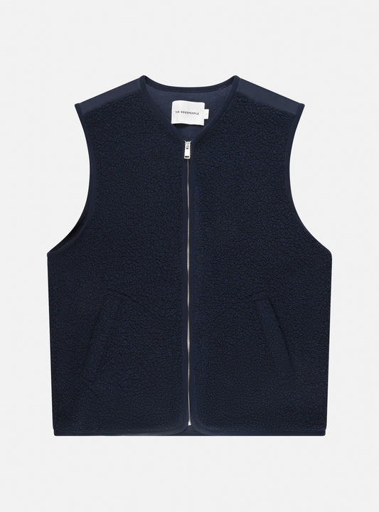 The GoodPeople JBody Boiled Wool Bodywarmer Navy – productbeeld 1