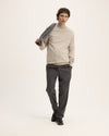 The GoodPeople Kita beige gemeleerde trui, gedragen in een volledige combinatie