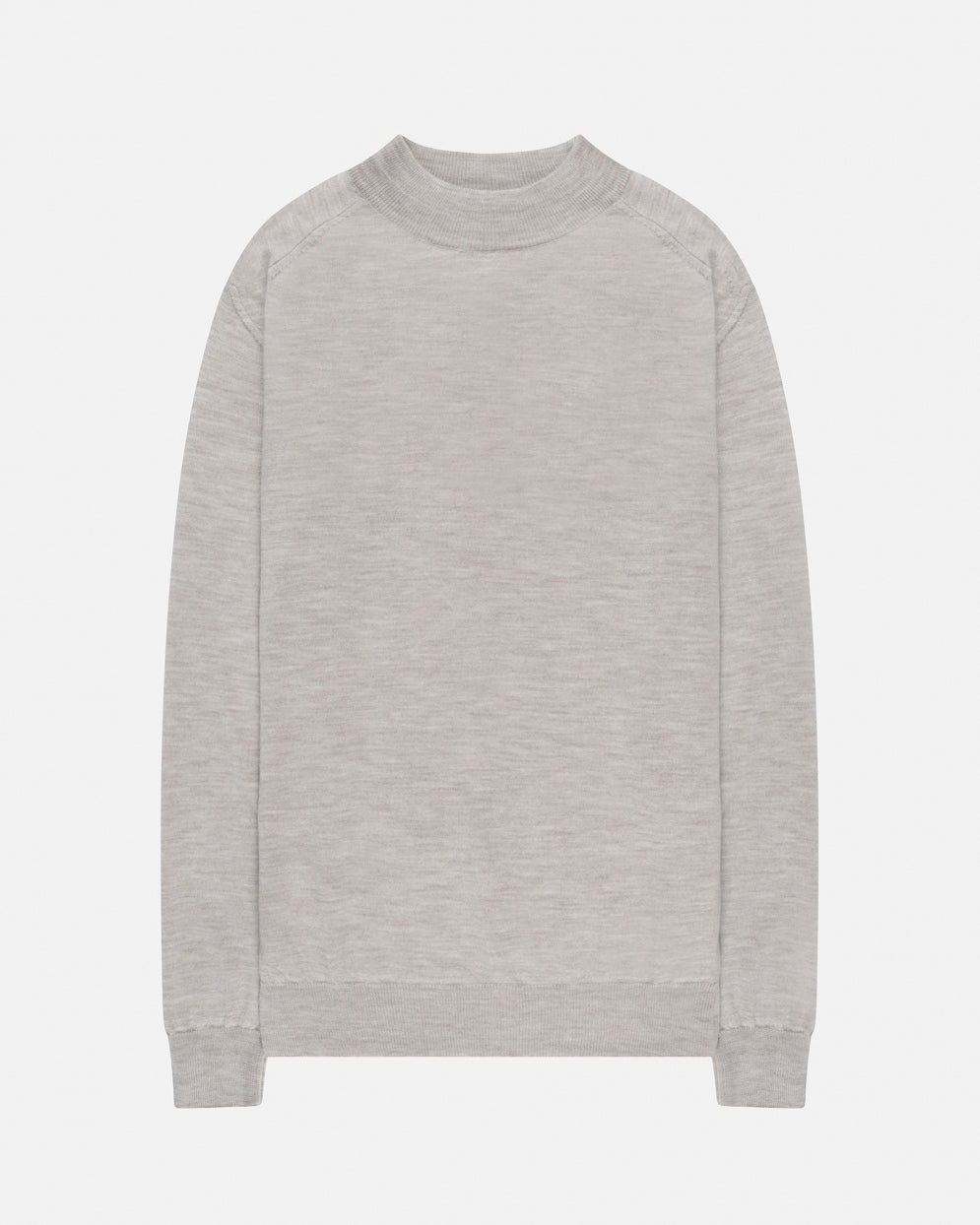 The GoodPeople Kita beige gemeleerde trui, van voren