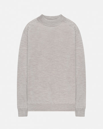 The GoodPeople Kita beige gemeleerde trui, van voren