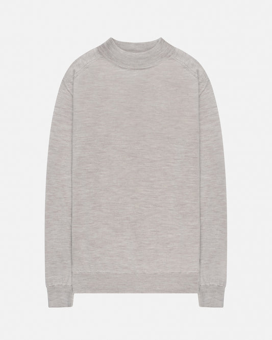 The GoodPeople Kita beige gemeleerde trui, van voren