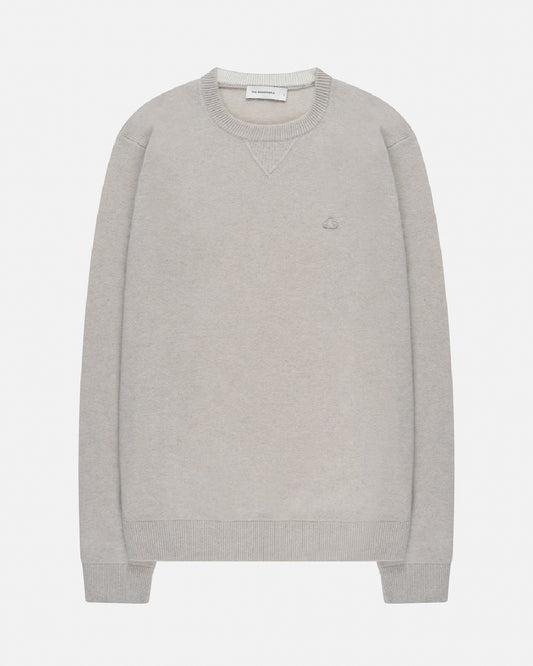 The GoodPeople Knox Merino Wool Pullover Off White Melange – productbeeld 1
