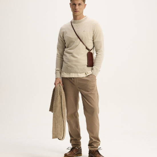 The GoodPeople Knox Merino Wool Pullover Off White Melange – productbeeld 4