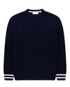 The GoodPeople KPattern Wool Blend Pullover Navy - beeld 1