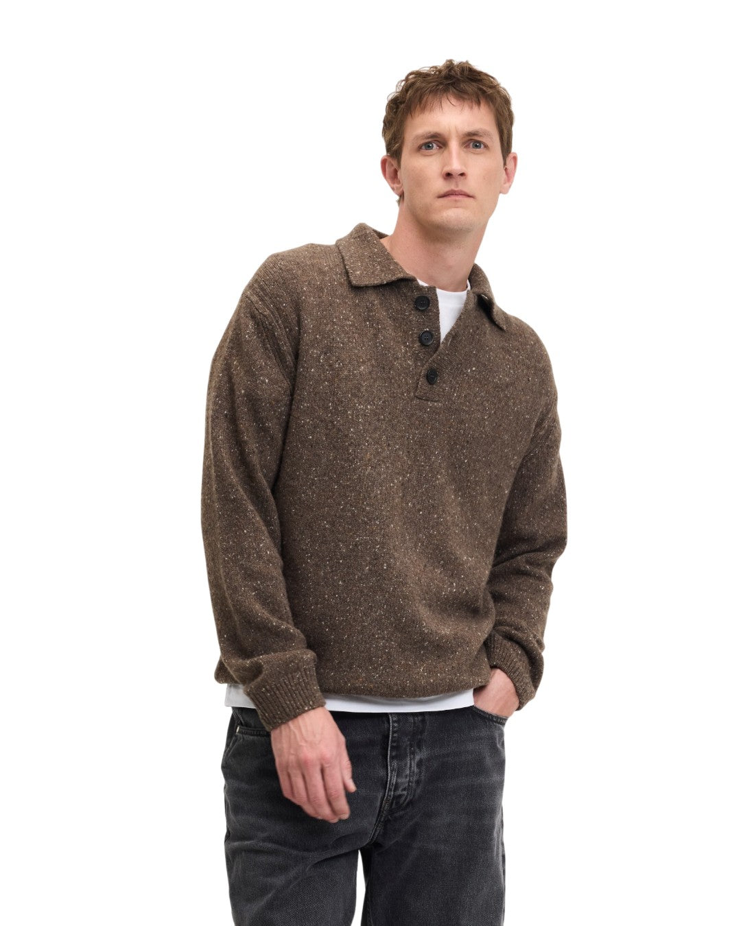 The GoodPeople KPolo Knitted Polo Mocca - beeld 2
