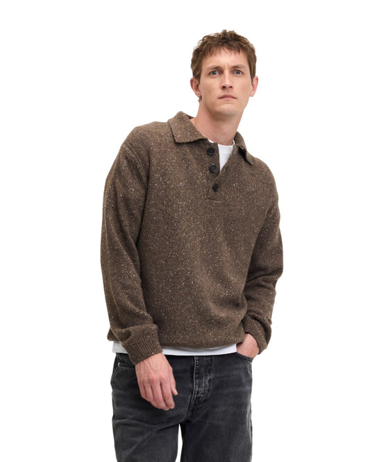 The GoodPeople KPolo Knitted Polo Mocca - beeld 2