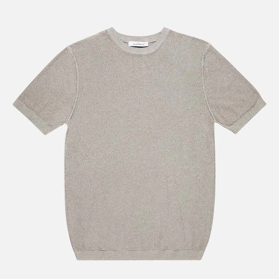 The GoodPeople Light Grey Ktee Boucle Knit T-shirt – vooraanzicht