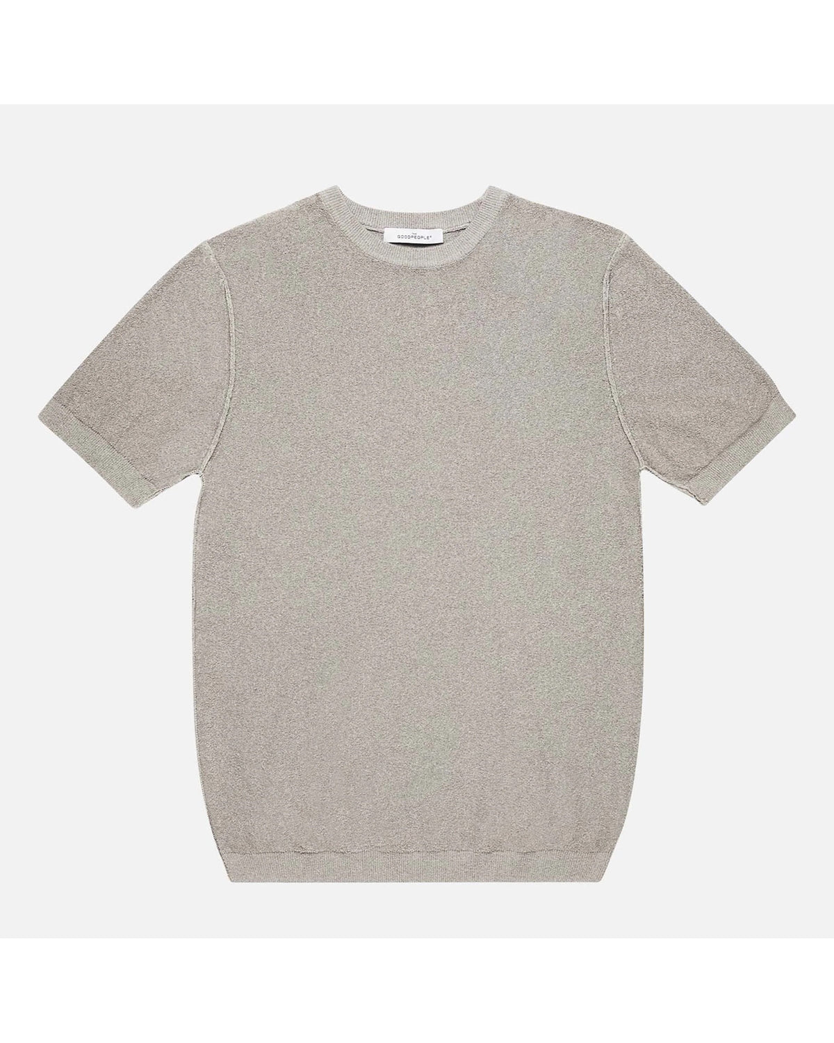 The GoodPeople Light Grey Ktee Boucle Knit T-shirt – vooraanzicht