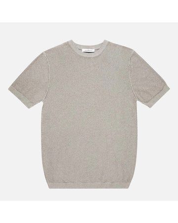The GoodPeople Light Grey Ktee Boucle Knit T-shirt – vooraanzicht