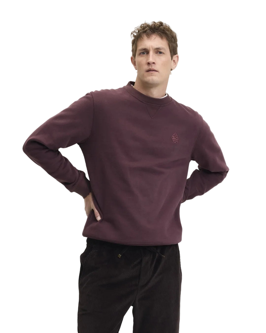 The GoodPeople Lommy Signature Sweater Bordeaux - beeld 3