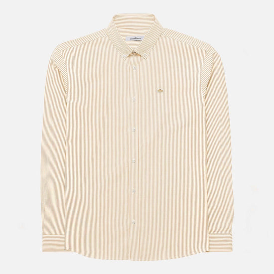 The GoodPeople Seinfeld Striped Shirt White Rust – productbeeld 2