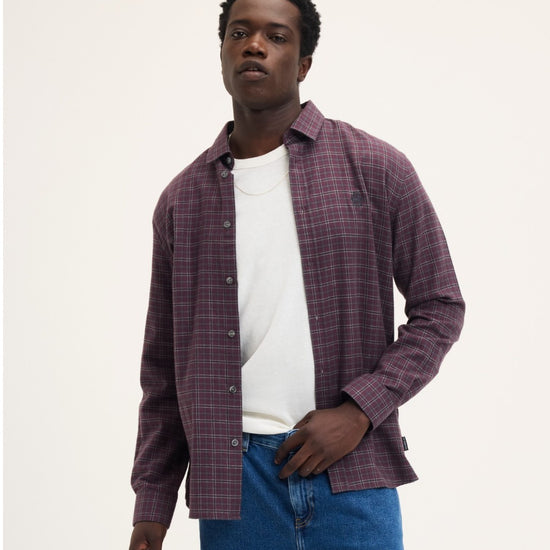 The GoodPeople Seinfield Shirt Bordeaux - beeld 2