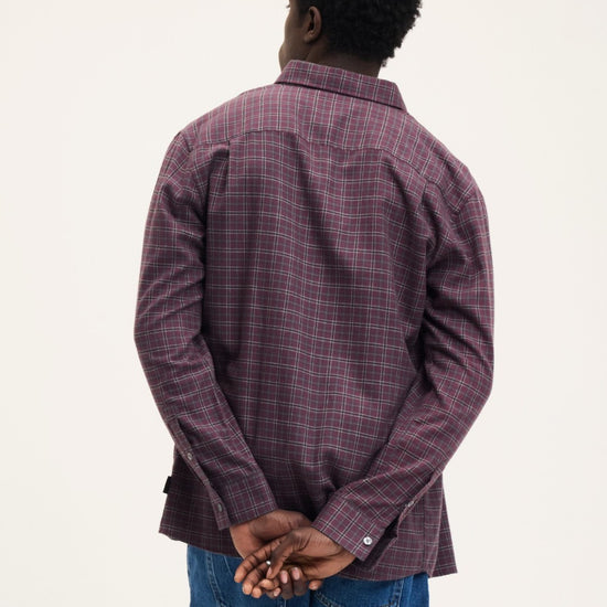 The GoodPeople Seinfield Shirt Bordeaux - beeld 3