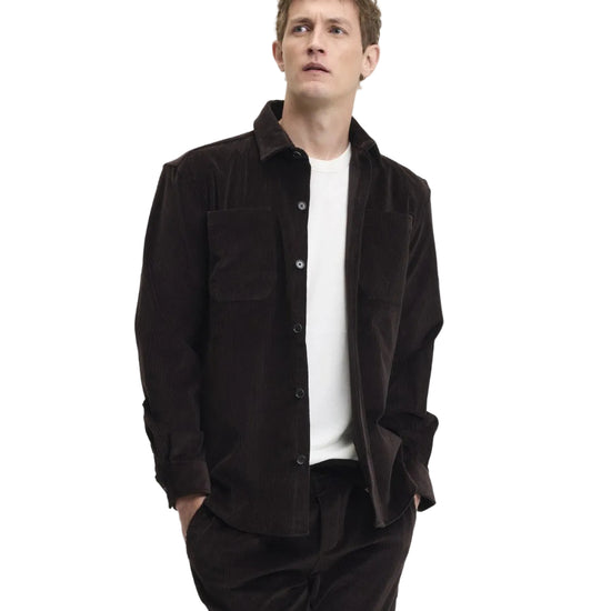 The GoodPeople Snewy Corduroy Shirt Chocolate Brown - beeld 3