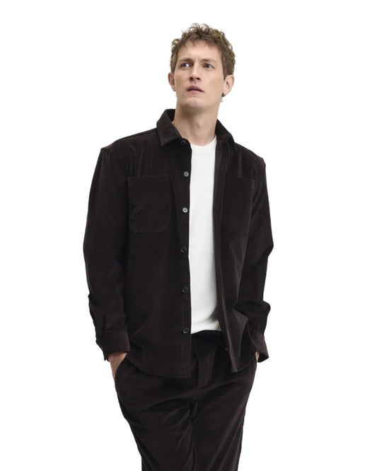 The GoodPeople Snewy Corduroy Shirt Chocolate Brown - beeld 3