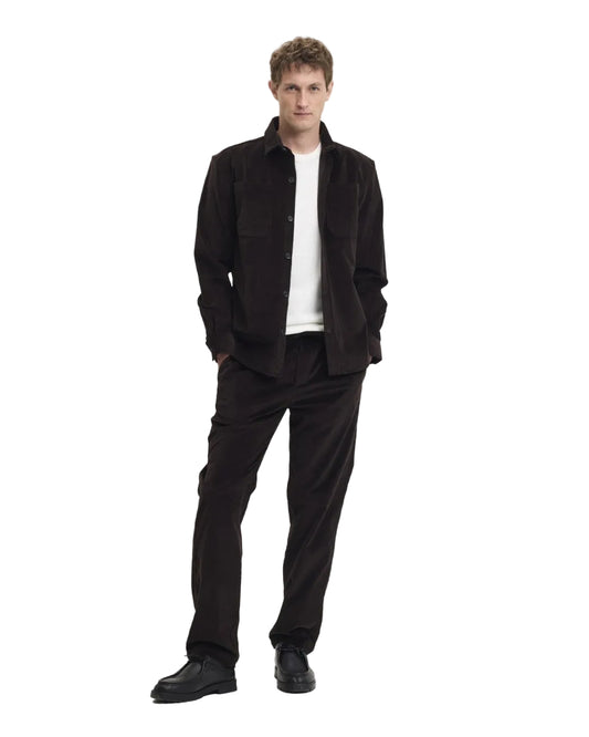 The GoodPeople Snewy Corduroy Shirt Chocolate Brown - beeld 4