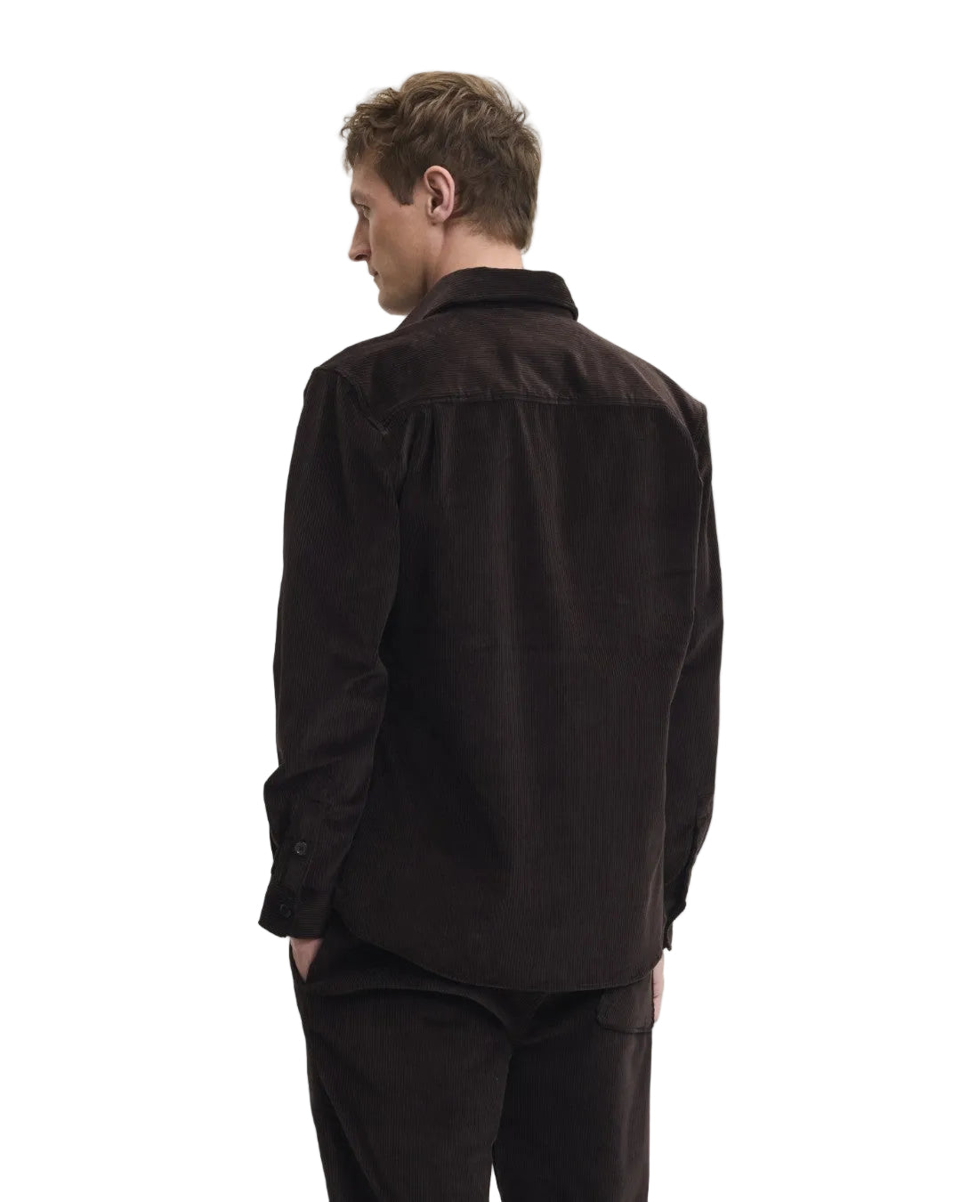 The GoodPeople Snewy Corduroy Shirt Chocolate Brown - beeld 5