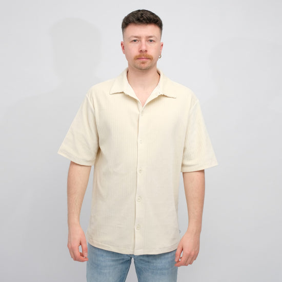 The GoodPeople Softsun Towelling Shirt Beige – productbeeld 1