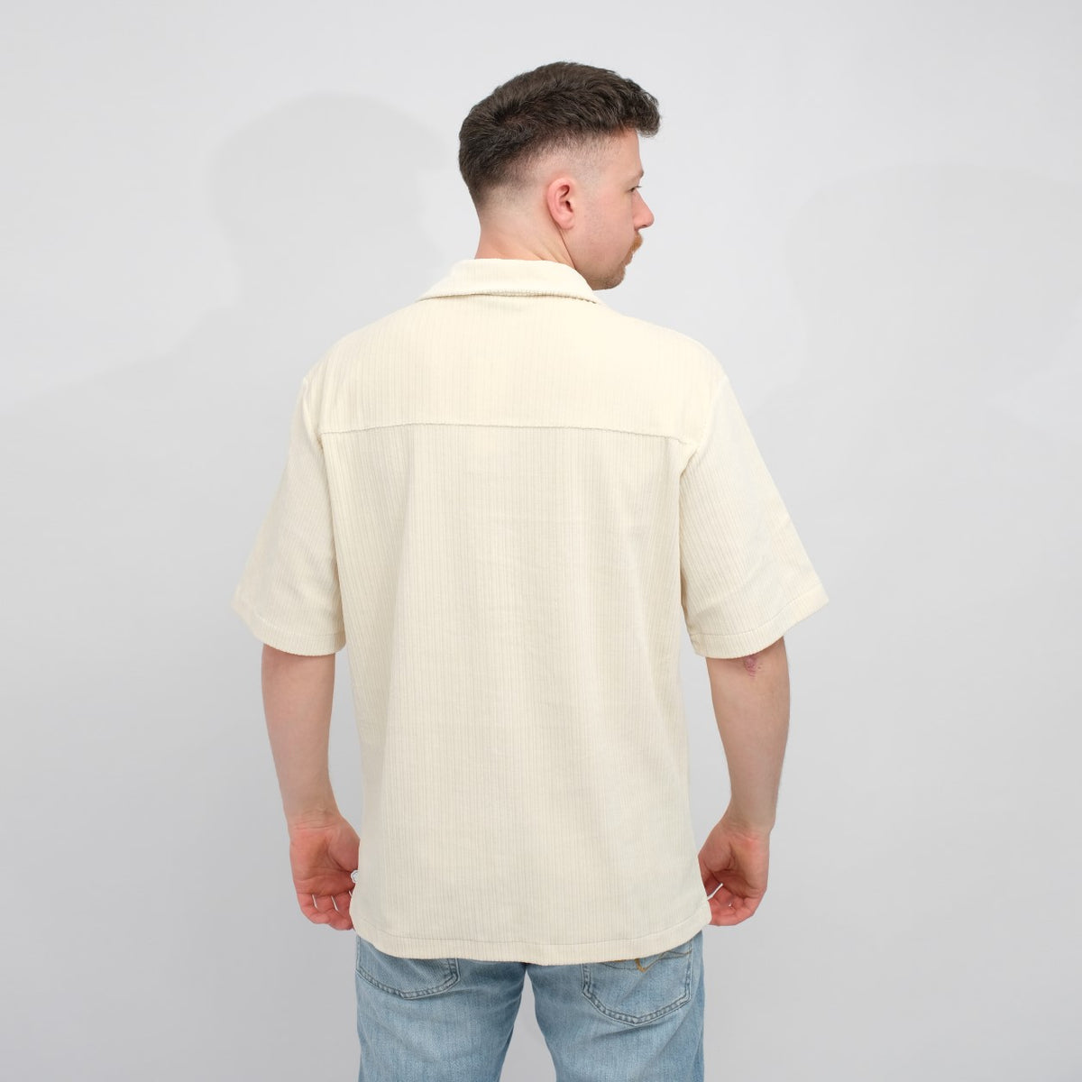 The GoodPeople Softsun Towelling Shirt Beige – productbeeld 3
