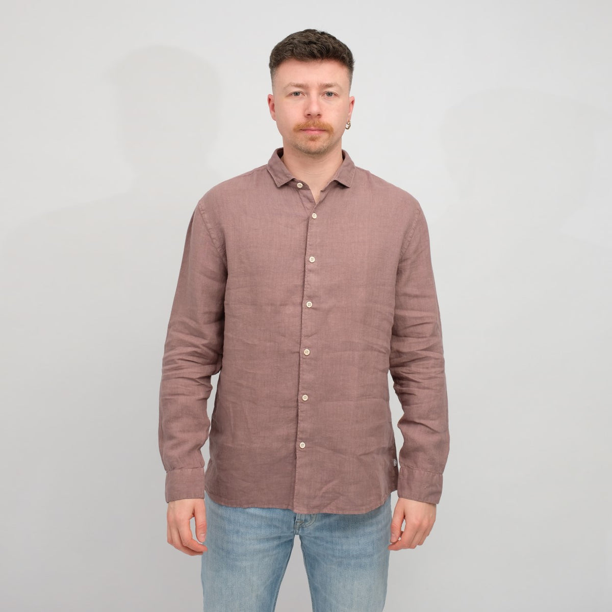 The GoodPeople Rose Brown Soho Linen Shirt Rose Brown – vooraanzicht