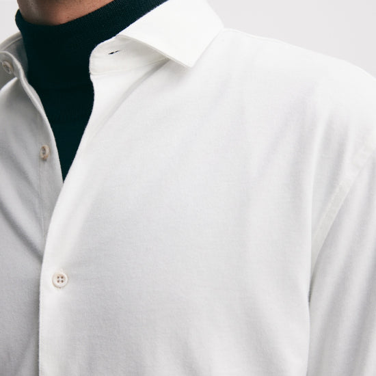 The GoodPeople Stirr Soft Cotton Regular Fit Shirt Off White – productbeeld 2