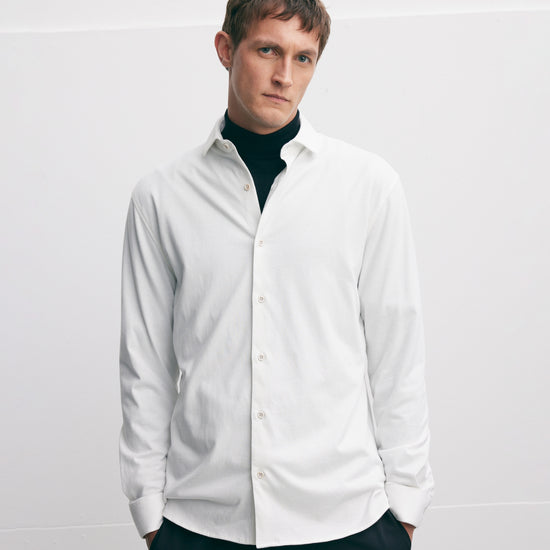 The GoodPeople Stirr Soft Cotton Regular Fit Shirt Off White – productbeeld 3