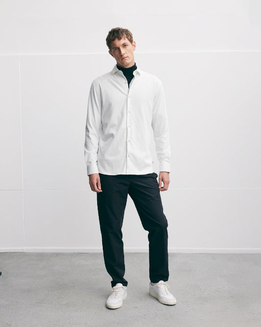 The GoodPeople Stirr Soft Cotton Regular Fit Shirt Off White – productbeeld 4