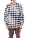 The GoodPeople Stuard Hemd Off White Navy Melange - beeld 1