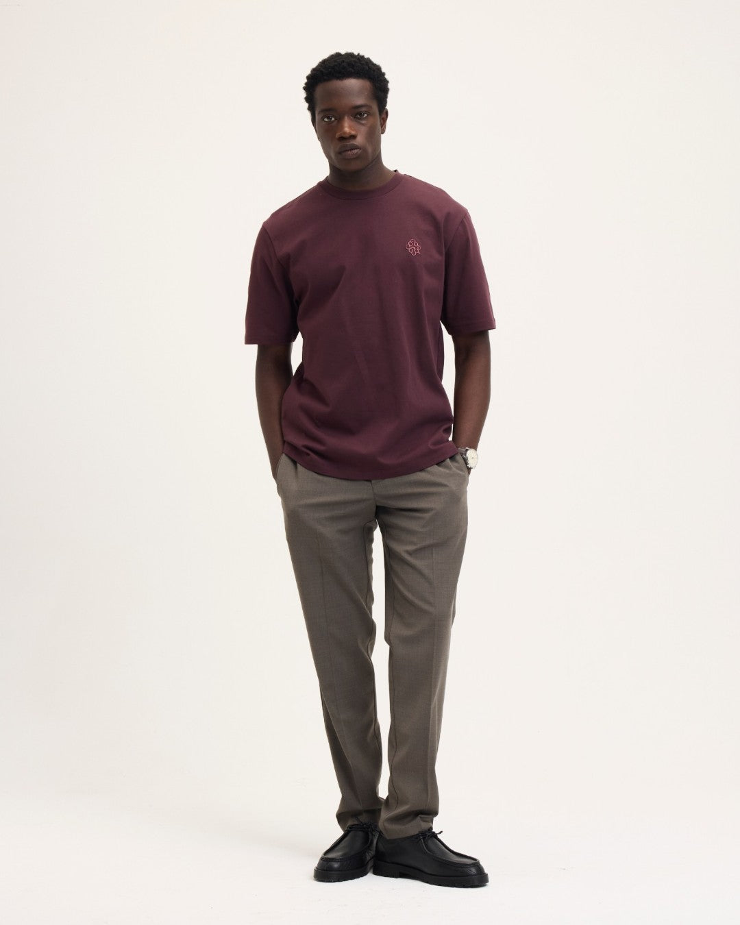 The GoodPeople Tommy Signature T-shirt Bordeaux - beeld 5