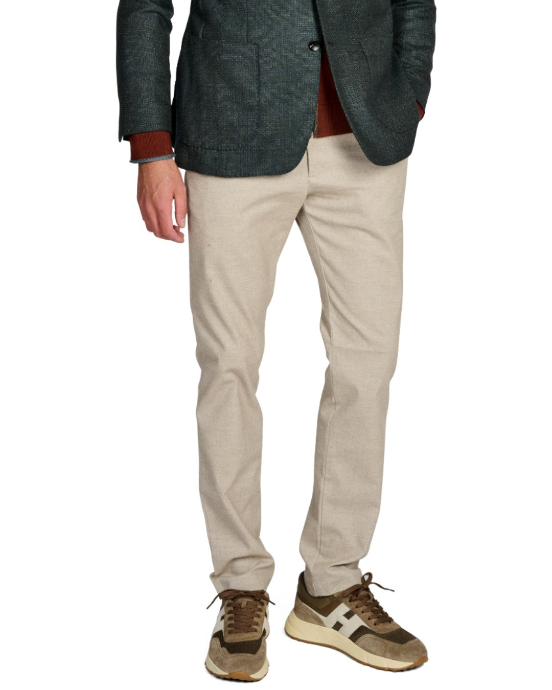 NN.07 Theo 1067 melange twill slim trousers Cement - Checkpoint Mol