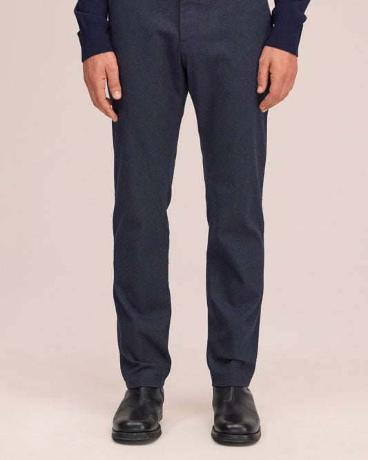 NN.07 Theo 1067 melange twill Deep Navy detail - Checkpoint Mol