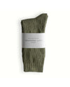 Thunders Love Link Duo Olive Green sokken gevouwen met papieren band en zichtbaar structuurpatroon